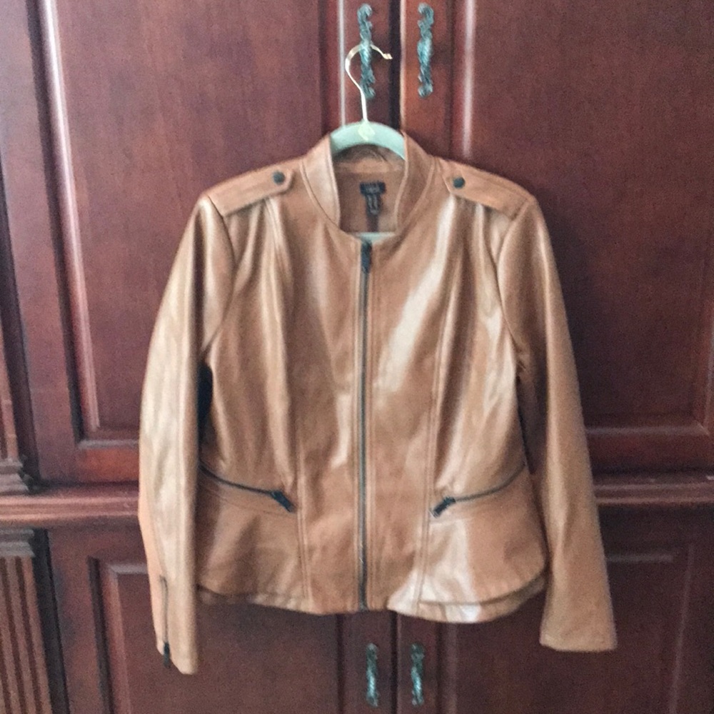 G.I.L.I. Faux Leather Peplum Jacket